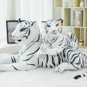 Giant white tiger stuffed animal plush toy in multiple sizes (30–120CM), soft big tiger plush for kids and adults.