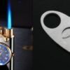 New Lighter With Electric Watch Rocker Arm Automatic Ignition Straight Blue Flame Lighter Creative Real Dial Inflatable Windproof Lighter Men's Watch Gift - Image 9
