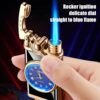 New Lighter With Electric Watch Rocker Arm Automatic Ignition Straight Blue Flame Lighter Creative Real Dial Inflatable Windproof Lighter Men's Watch Gift - Image 7