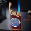 New Lighter With Electric Watch Rocker Arm Automatic Ignition Straight Blue Flame Lighter Creative Real Dial Inflatable Windproof Lighter Men's Watch Gift - Image 10