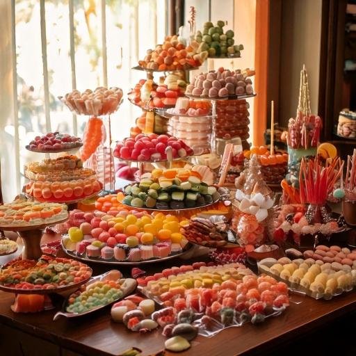 Table of a candy bar.